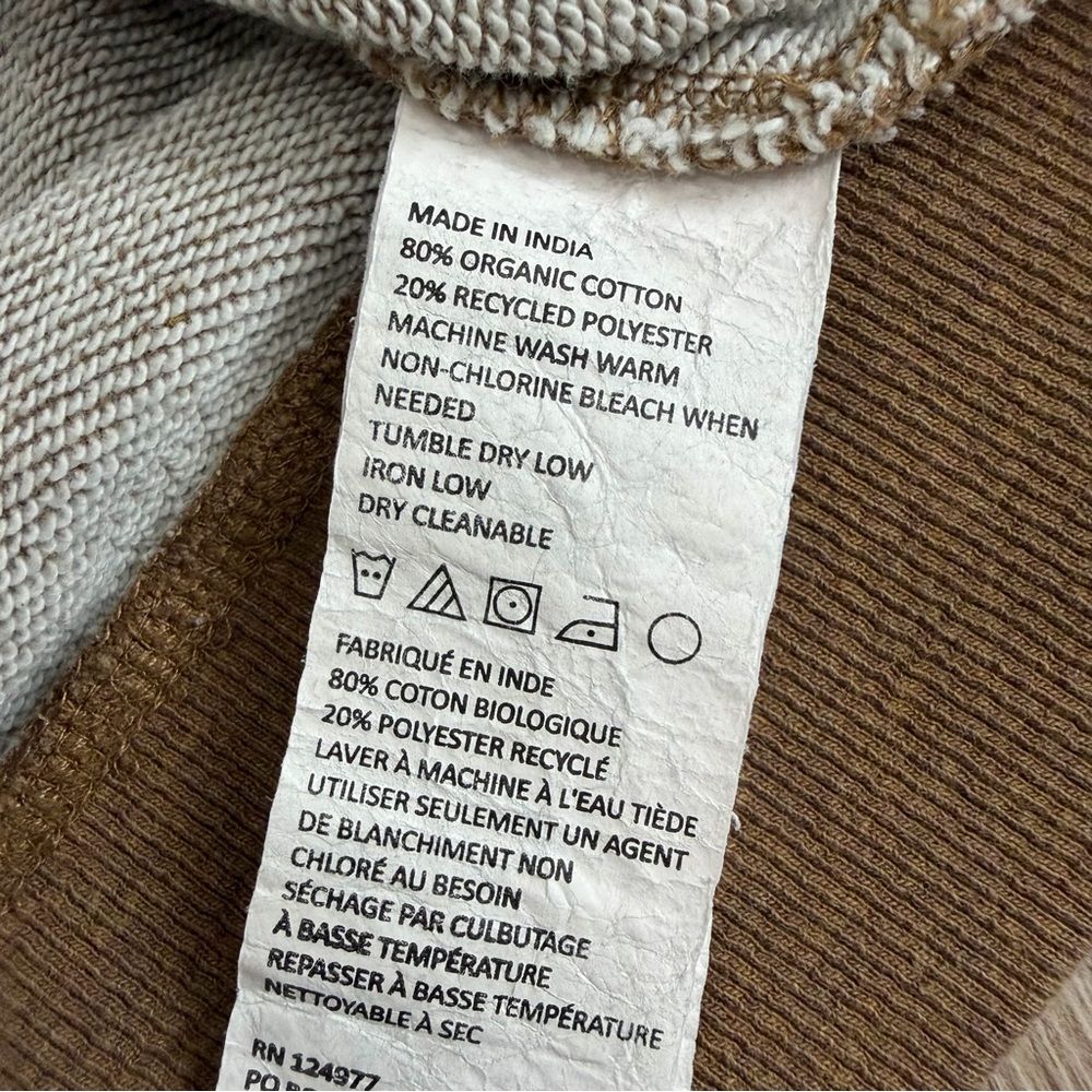Prana Organic Cotton Humble Bee Graphic Sweatshirt Tee Size Medium Brown / Tan - Picture 8 of 11